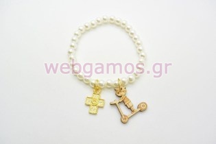 Μαρτυρικό Βραχιολάκι πέρλα και πατίνι (201604)