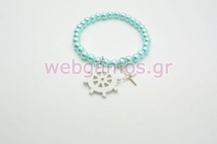 Μαρτυρικό Βραχιολάκι πέρλα και τιμόνι (201607)