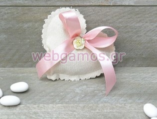 Μπομπονιέρα Γάμου καρδιά εκρού (2016102)