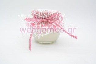 Βαζάκι Βανίλια ροζ - λευκό (853422)