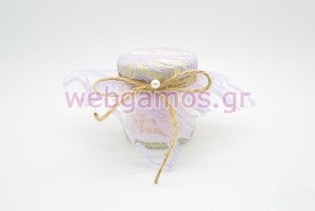 Βαζάκι με λουκούμια με λιλά δαντέλα (853417)