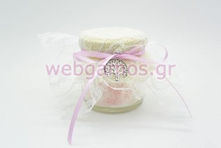 Βαζάκι με λουκούμια εκρού - λιλά (853415)