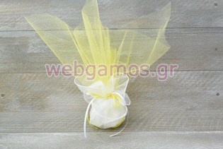 Μπομπονιέρα Γάμου λευκό - κίτρινο (853443)