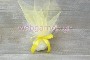 Μπομπονιέρα Γάμου λευκό - κίτρινο (853445)