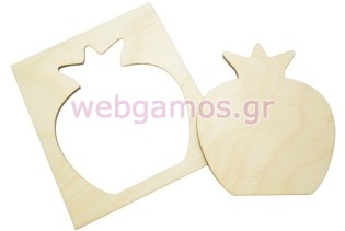 Ξύλινο Διακοσμητικό ρόδι πλακάκι (195737)