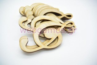 Ξύλινο Διακοσμητικό κλειδί του σολ (50011)