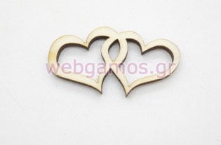 Ξύλινο Διακοσμητικό διπλή καρδιά (5123845)