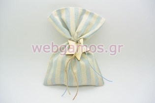 Μπομπονιέρα Πουγκί λινό αστεράκι (853579)