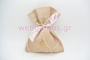 Μπομπονιέρα Βάπτισης πουγκί πεταλούδα (636141)