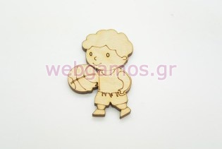 Ξύλινο Διακοσμητικό παιδάκι με μπάλα (011600153)