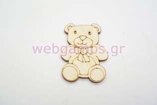 Ξύλινο Διακοσμητικό αρκουδάκι (011600055)