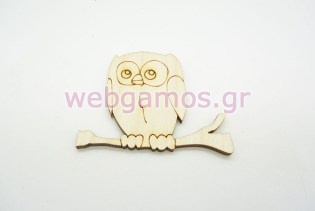 Ξύλινο Διακοσμητικό κουκουβάγια σε κλαδί  (011600062)