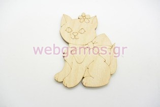 Ξύλινη Διακοσμητική γατούλα (011600182)