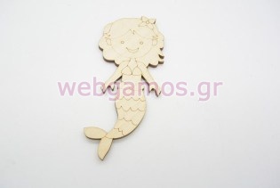 Ξύλινο Διακοσμητικό γοργόνα (011600189)