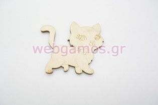 Ξύλινη Διακοσμητική γατούλα (011600181)