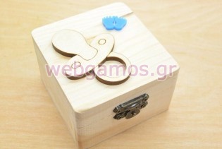 Μπομπονιέρα Ξύλινο κουτί πιπίλα (152078)