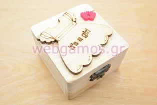 Μπομπονιέρα Ξύλινο κουτί it's a girl (152080)