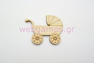 Ξύλινο Διακοσμητικό καροτσάκι (011600228)