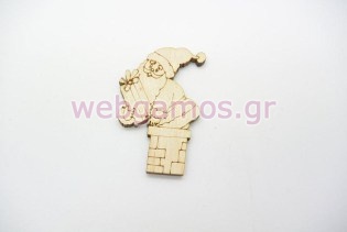 Ξύλινη Διακοσμητική χριστουγεννιάτικη καμινάδα (010700020)