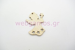 Ξύλινο Διακοσμητικό αγγελάκι (010700012)