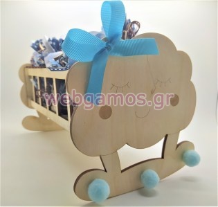 Ξύλινη Διακοσμητική κούνια καλάθι (5123166)