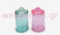 ΒΑΖΟ ΓΥΑΛΙΝΟ ΧΡΩΜΑΤΙΣΤΟ ΜΕ ΚΑΠΑΚΙ 11cm x 6cm 0503272