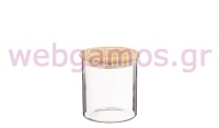 ΒΑΖΟ ΓΥΑΛΙΝΟ ΜΕ ΞΥΛΙΝΟ ΚΑΠΑΚΙ 6.5cm x 8cm 0503368