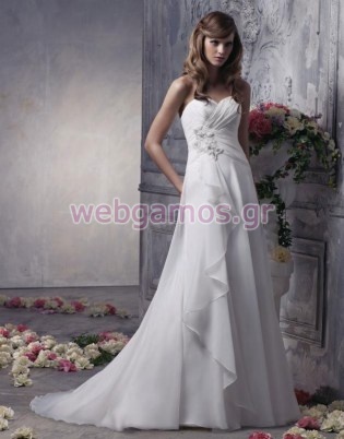 Νυφικό Σιφόν σε άλφα γραμμή (0172)