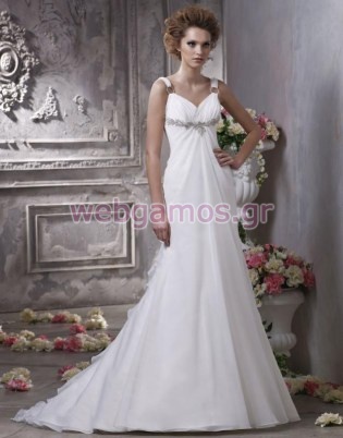 Νυφικό Σιφόν με swarovski στο μπούστο (0173)