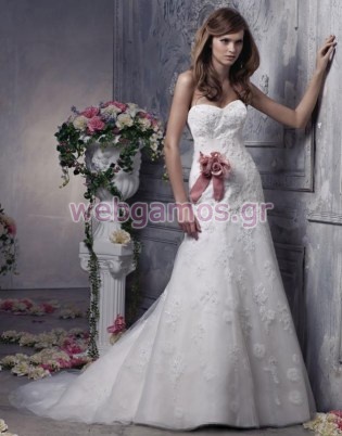 Νυφικό Δαντέλα με λουλούδι σε σάπιο μήλο απόχρωση (0174)