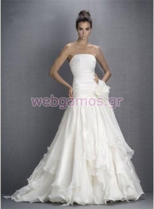 Νυφικό Οργάντζα άλφα γραμμή (0104)