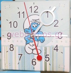 Καμβαδάκι Ρολόι στρουμφάκι(exh130089)