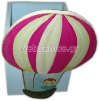 Ξύλινη Μολυβοθήκη αερόστατο (pencase011)