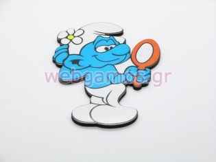 Ξυλινο Διακοσμητικό στρουμφάκι (sm24)