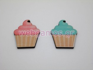 Ξύλινο Διακοσμητικό cupcake (0915)