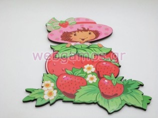 Ξύλινο Διακοσμητικό φραουλίτσα (xd0079)