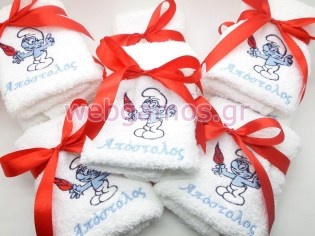 Μπομπονιέρα Πετσέτα στρουμφάκι (tow3059)