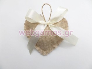 Μπομπονιέρα Γάμου πουγκί καρδιά (527115)