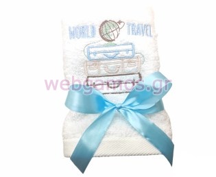 Μπομπονιέρα Πετσέτα ταξίδι ο γύρος του κόσμου (tow5060)
