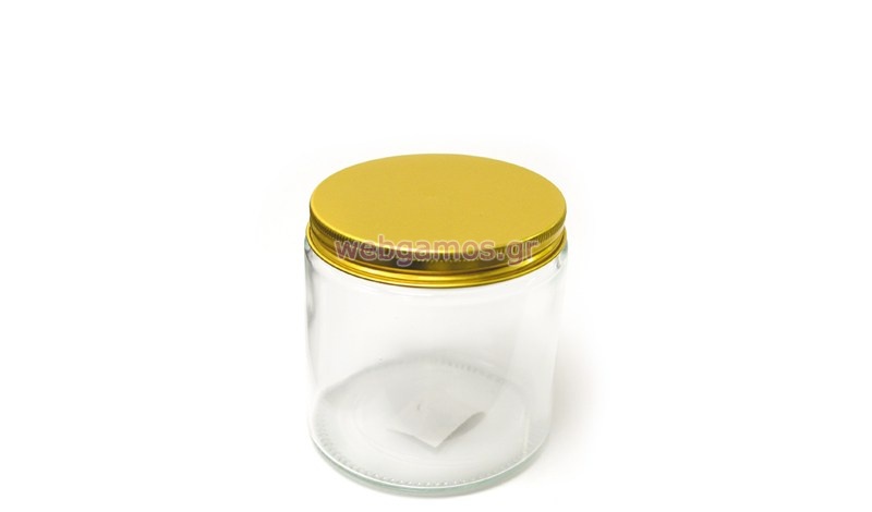 Βάζο με χρυσό βιδωτό καπάκι 500 ml (0503309)