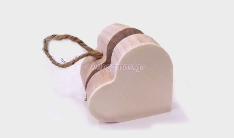 Ξύλινο Κουτί καρδιά κρεμαστό (0519327)