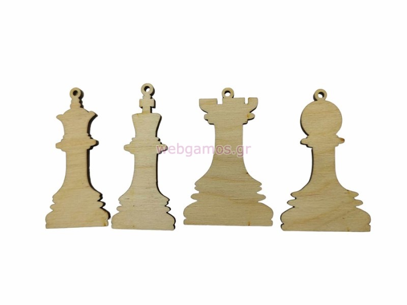 Ξύλινο Μπρελόκ με φιγούρες σκάκι (195633)