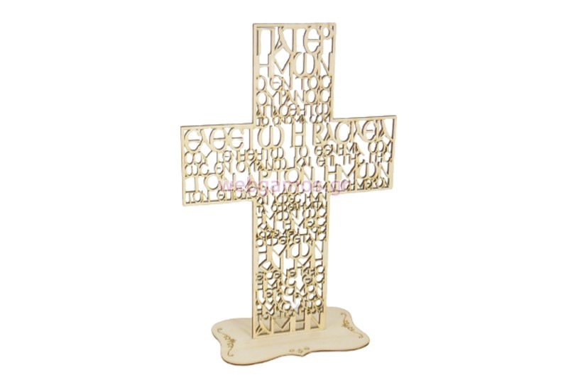 Ξύλινος Σταυρός επιτραπέζιος με το Πάτερ Ημών (5123236)