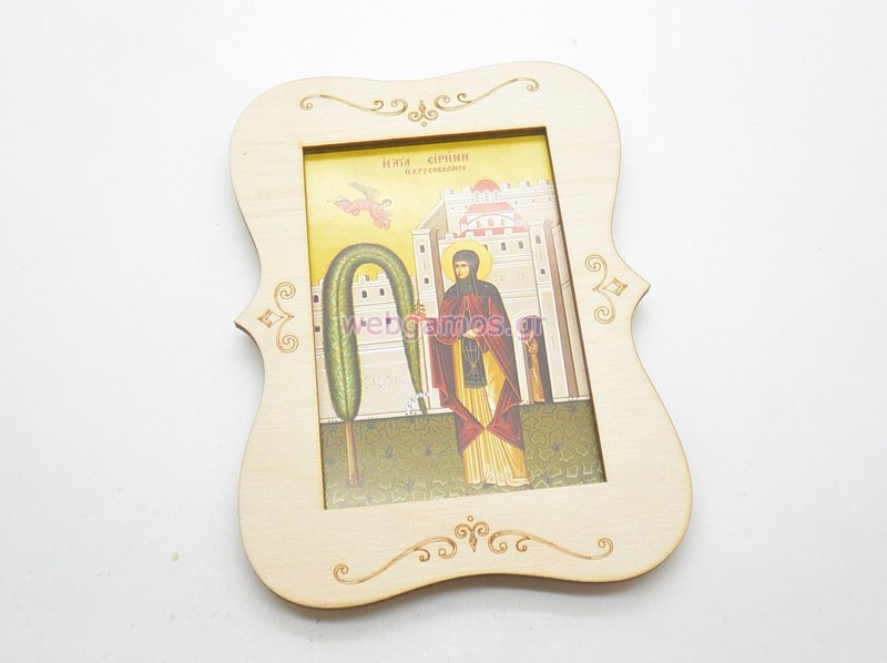  Μπομπονιέρα βάπτισης ξύλινη εικόνα με επιλογή Αγίου (10501099)