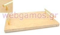 ΜΑΡΜΑΡΙΝΟΣ ΔΙΣΚΟΣ ΜΕ ΧΡΥΣΑ ΧΕΡΟΥΛΙΑ 30cm x 20cm 0621549